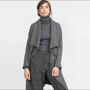 Zara Waterfall Double Face Wool Coat XS